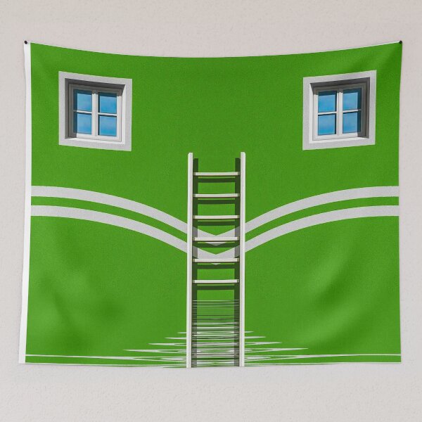 Item preview, bright green shapes and ladders symmetric design designed and sold by mister-john.