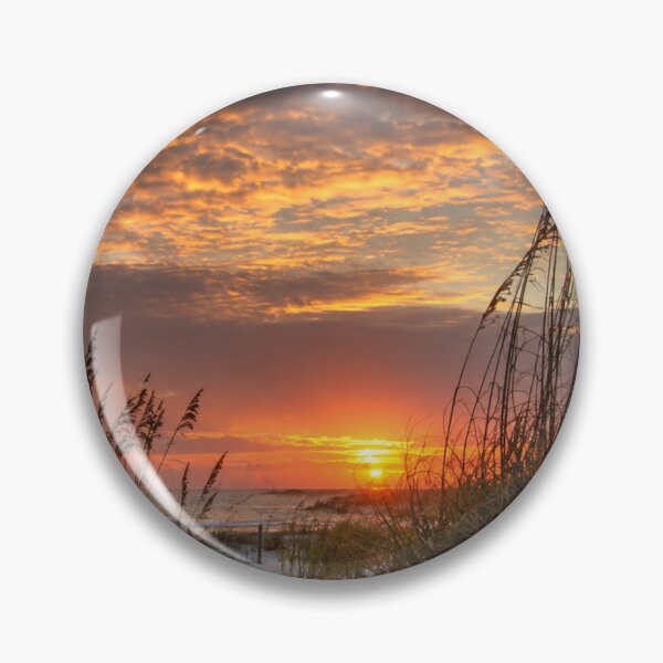 Item preview, Golden Coastal Sunset with Sea Oats and Dramatic Evening Sky designed and sold by Wild Bloom Paws.