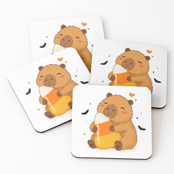 Item preview, Cute Capybara Hugging Candy Corn | Kawaii Halloween Design designed and sold by FennyWijayaMomo.