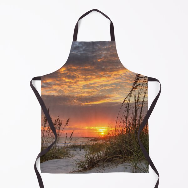 Item preview, Golden Coastal Sunset with Sea Oats and Dramatic Evening Sky designed and sold by Wild Bloom Paws.