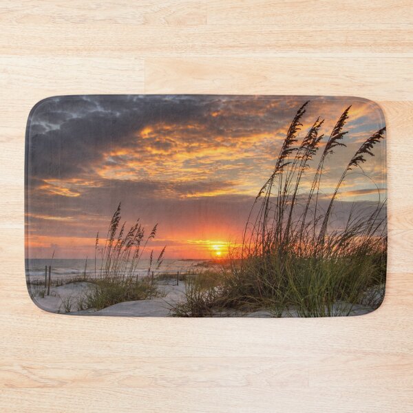 Item preview, Golden Coastal Sunset with Sea Oats and Dramatic Evening Sky designed and sold by Wild Bloom Paws.