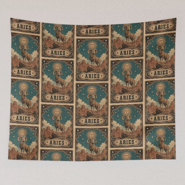 Item preview, Aries – Celestial Ram Vintage Zodiac Tarot Design designed and sold by Arrow2025.