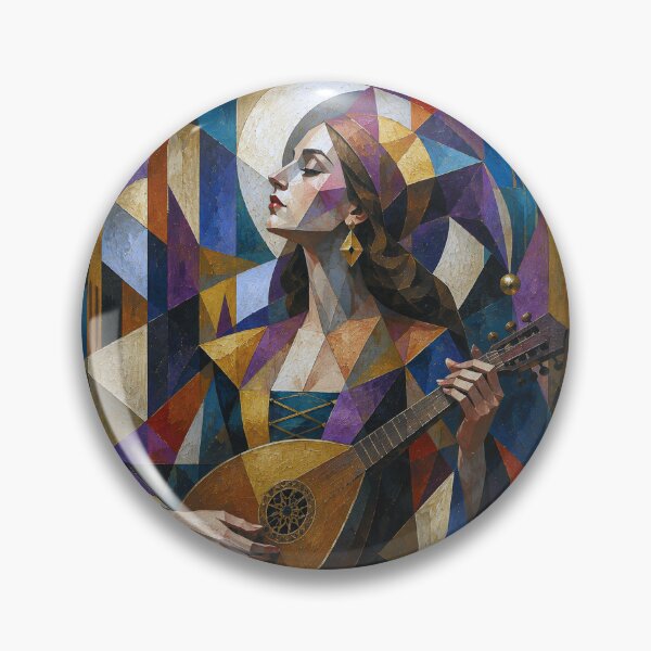 Item preview, A cubist painting of a Minstrel designed and sold by GalleryKauffeld.