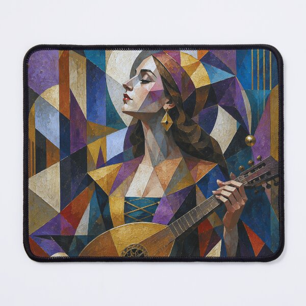 Item preview, A cubist painting of a Minstrel designed and sold by GalleryKauffeld.