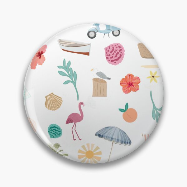 Item preview, Fun beach pattern white background designed and sold by SweetCoolVibes.
