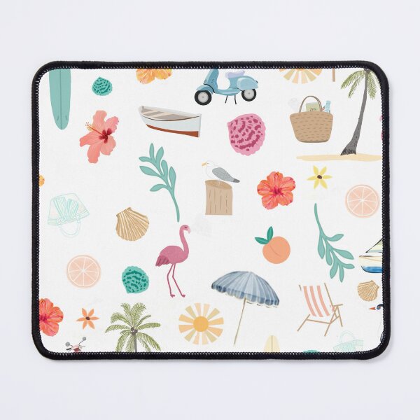 Item preview, Fun beach pattern white background designed and sold by SweetCoolVibes.