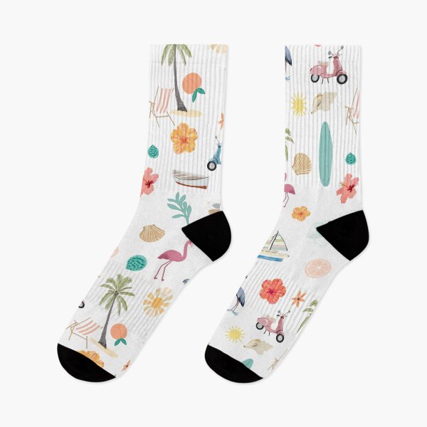 Item preview, Fun beach pattern white background designed and sold by SweetCoolVibes.