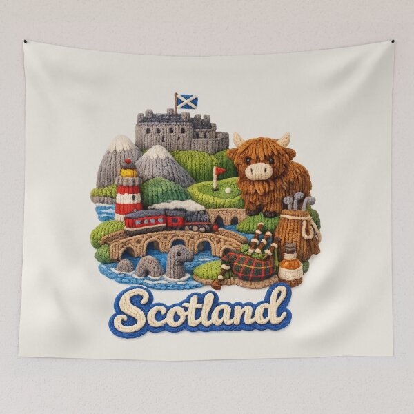 Item preview, Cute Knitted Scotland Landmark | Handmade Yarn Knit Travel Souvenir designed and sold by Moons Studio.