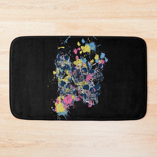 Item preview, Skulls 073B-C1 - 5 Skulls and Paint Splatters - Black Background designed and sold by SkullTees.
