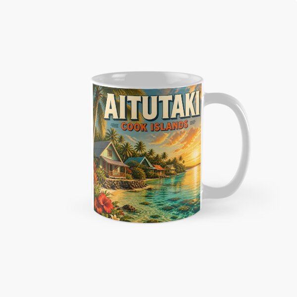 Item preview, Aitutaki, Cook Islands: Scenic-Style Painterly Travel Poster designed and sold by LSVart.