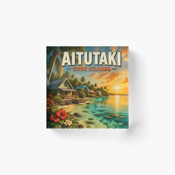 Item preview, Aitutaki, Cook Islands: Scenic-Style Painterly Travel Poster designed and sold by LSVart.