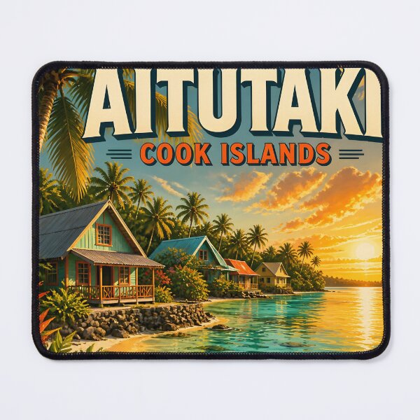 Item preview, Aitutaki, Cook Islands: Scenic-Style Painterly Travel Poster designed and sold by LSVart.