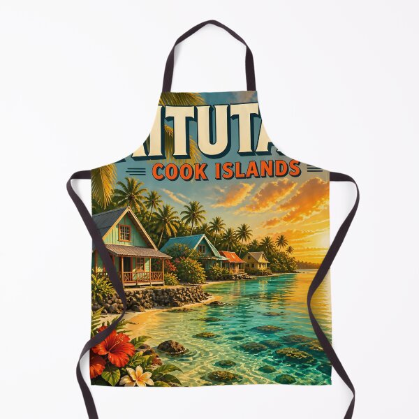 Item preview, Aitutaki, Cook Islands: Scenic-Style Painterly Travel Poster designed and sold by LSVart.