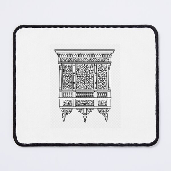 Item preview, Mashrabiya Window | Historic Islamic Architecture | Black and White Vector designed and sold by DesertInkArt.