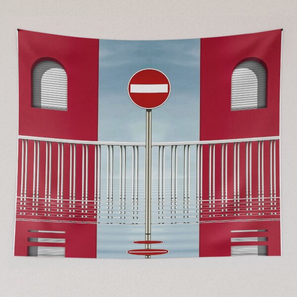 Item preview, no-entry sign with arched windows and red walls designed and sold by mister-john.