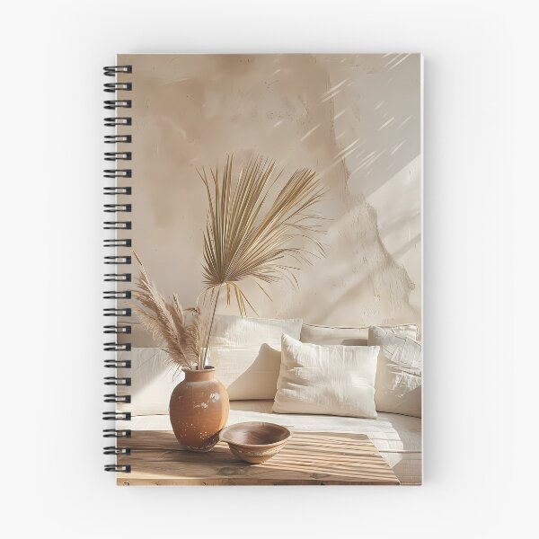 Item preview, Cozy Boho Living Room Sunlit Coffee Table with Ceramic Vase Art Print designed and sold by Emberearth.