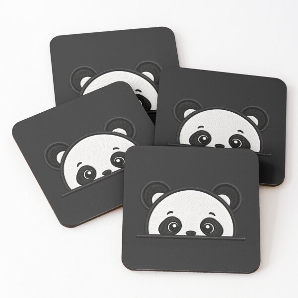 Item preview, Cute Baby Panda Peek Embroidery Illustration designed and sold by ColorSplash123.