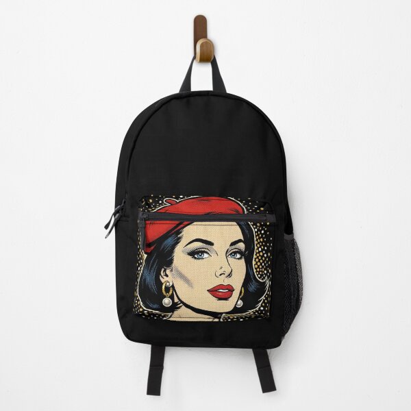 Item preview, Red Beret Girl - Pop Art Brunette Comic Portrait designed and sold by MAISON SYLVIE.