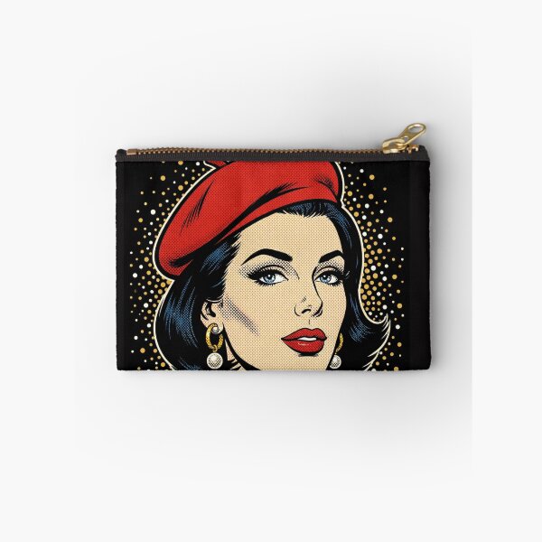 Item preview, Red Beret Girl - Pop Art Brunette Comic Portrait designed and sold by MAISON SYLVIE.