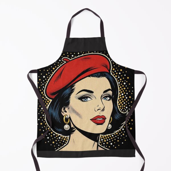 Item preview, Red Beret Girl - Pop Art Brunette Comic Portrait designed and sold by MAISON SYLVIE.