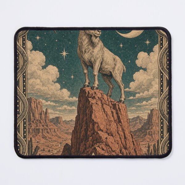 Item preview, Capricorn – Celestial Mountain Goat Vintage Zodiac Tarot Design designed and sold by Arrow2025.