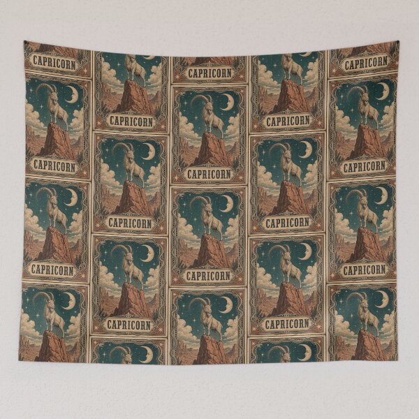 Item preview, Capricorn – Celestial Mountain Goat Vintage Zodiac Tarot Design designed and sold by Arrow2025.