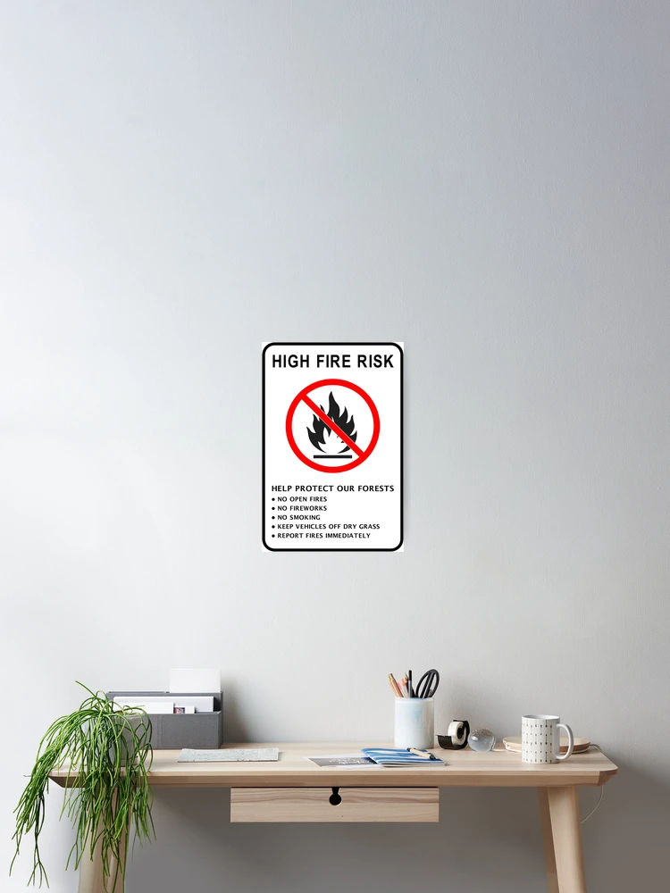 Thumbnail 2 of 3, Poster, High Fire Risk Safety Sign designed and sold by RafenStein.