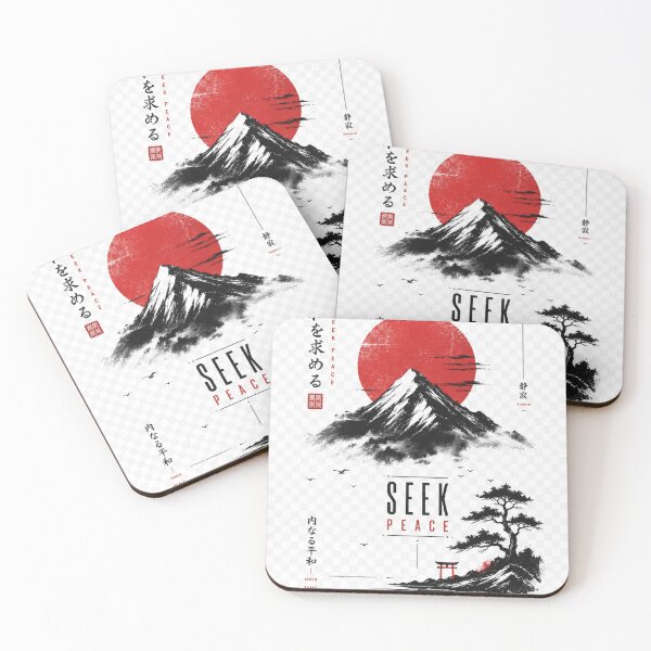 Item preview, Seek Peace Japanese Mountain Art designed and sold by CodePaws Creations.