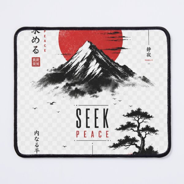 Item preview, Seek Peace Japanese Mountain Art designed and sold by CodePaws Creations.