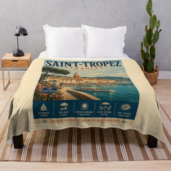 Item preview, Vintage Saint-Tropez France Poster designed and sold by GoodOldVintage.