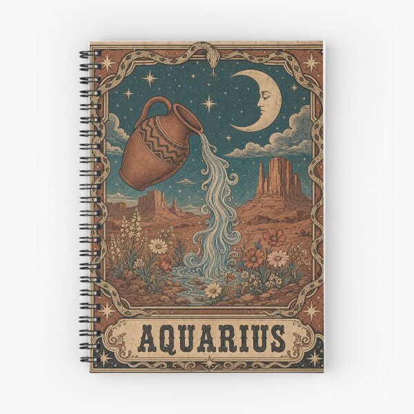 Item preview, Aquarius – Celestial Water Bearer Vintage Zodiac Tarot Design designed and sold by Arrow2025.