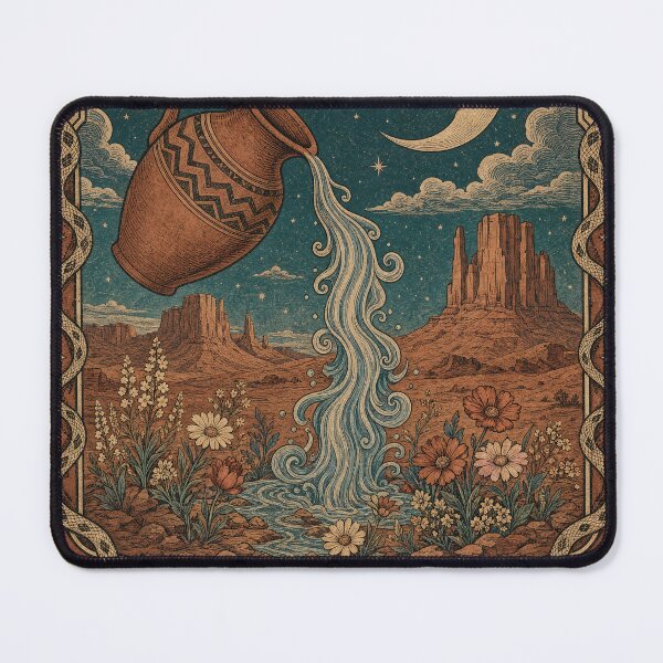 Item preview, Aquarius – Celestial Water Bearer Vintage Zodiac Tarot Design designed and sold by Arrow2025.
