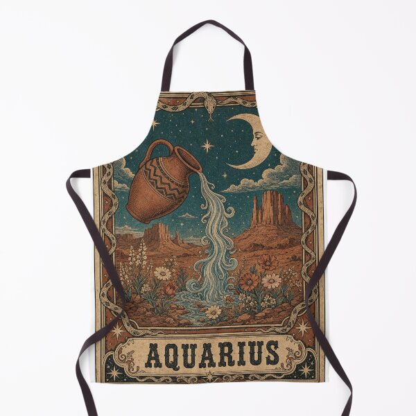 Item preview, Aquarius – Celestial Water Bearer Vintage Zodiac Tarot Design designed and sold by Arrow2025.