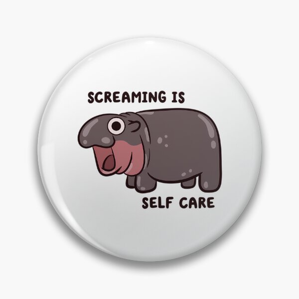 Item preview, Screaming Is Self Care Pygmy Hippo designed and sold by alexusarena.