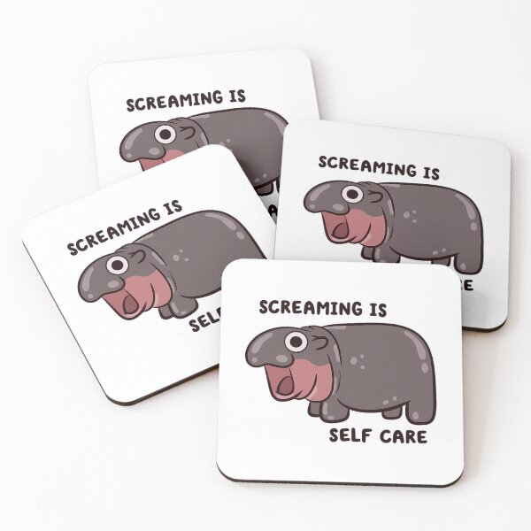 Item preview, Screaming Is Self Care Pygmy Hippo designed and sold by alexusarena.