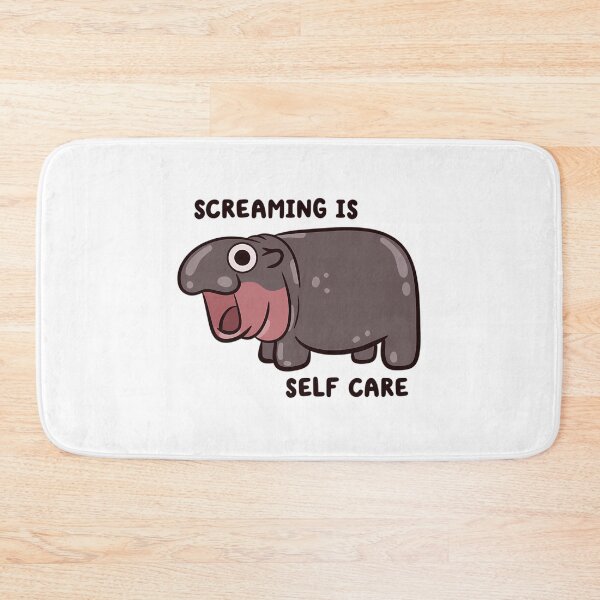 Item preview, Screaming Is Self Care Pygmy Hippo designed and sold by alexusarena.