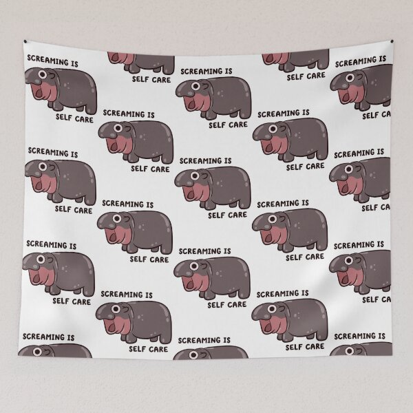 Item preview, Screaming Is Self Care Pygmy Hippo designed and sold by alexusarena.