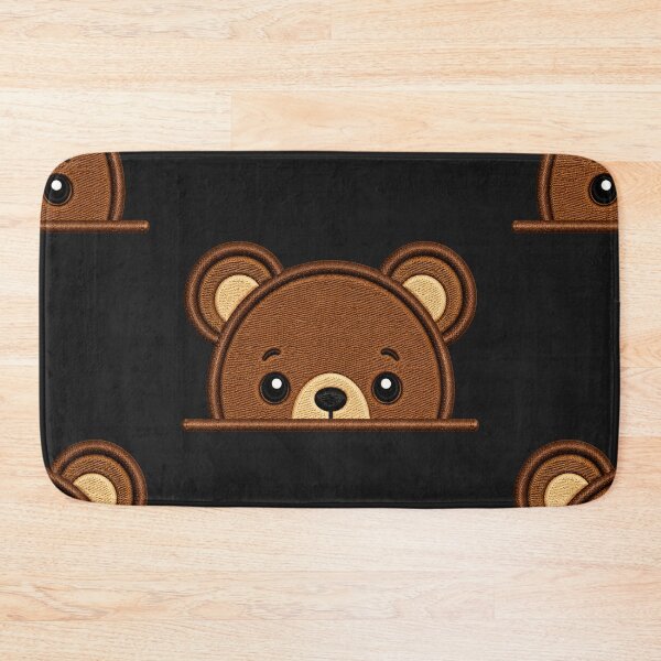 Item preview, Cute Baby Brown Bear Peek Embroidery Illustration designed and sold by ColorSplash123.