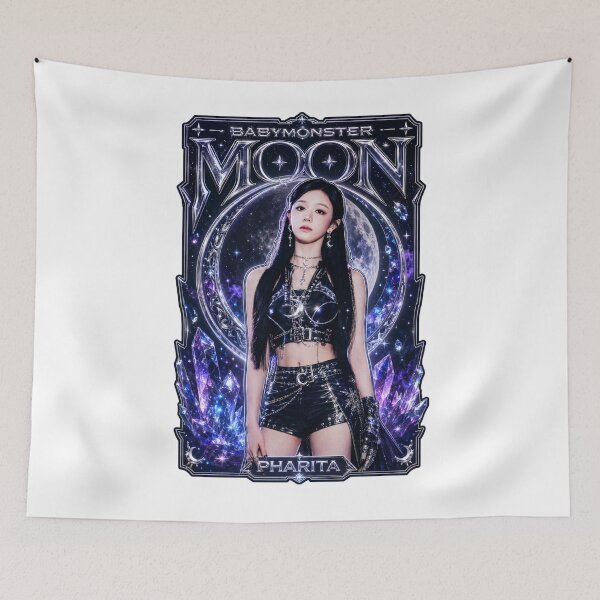 Item preview, Gothic Pharita BABYMONSTER Blue Moon Night Fan Art Poster designed and sold by Valereekmerch.
