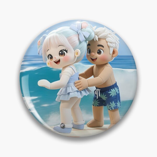 Item preview, Summer Love Surfing Dolls - Pastel Beach Romance designed and sold by Nicole_83.
