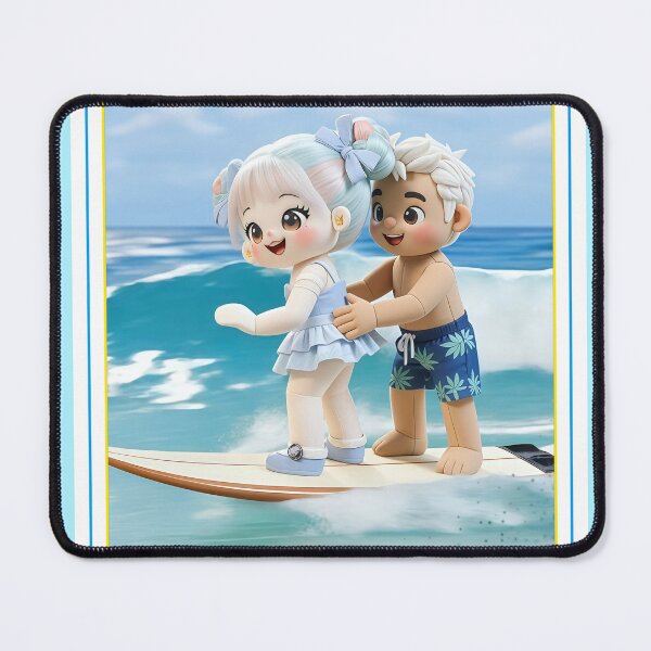 Item preview, Summer Love Surfing Dolls - Pastel Beach Romance designed and sold by Nicole_83.