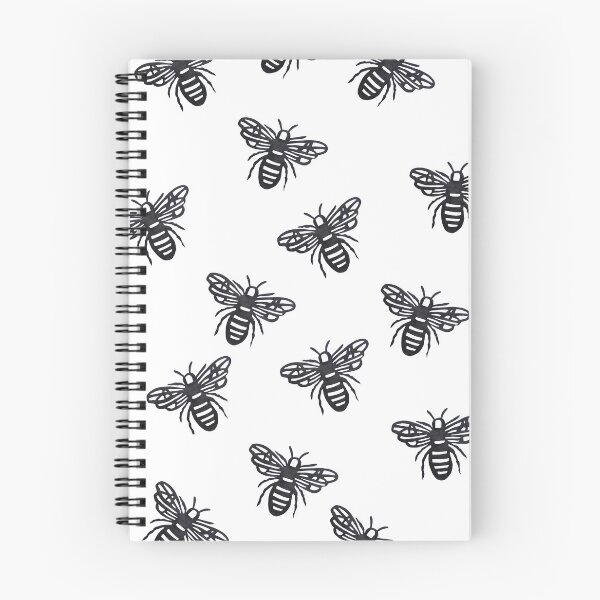Item preview, Stylized Bees Pattern - Black Ink Insect Drawing designed and sold by BlackNordicLines.