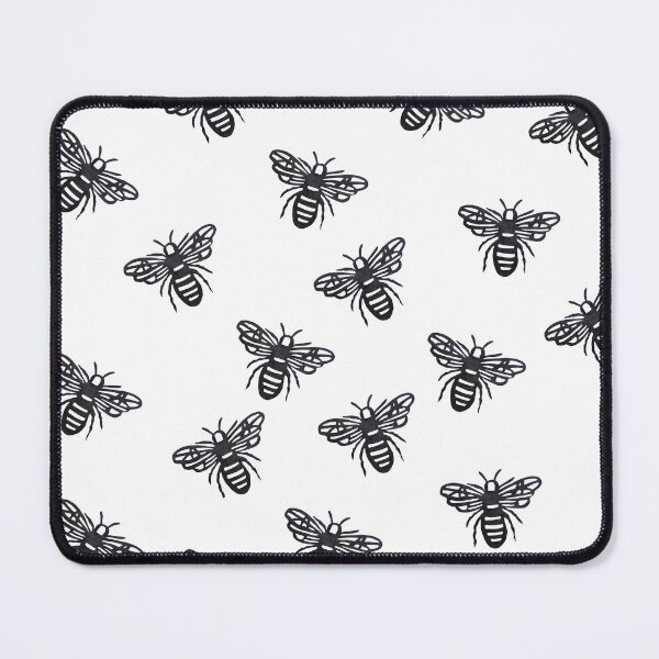 Item preview, Stylized Bees Pattern - Black Ink Insect Drawing designed and sold by BlackNordicLines.