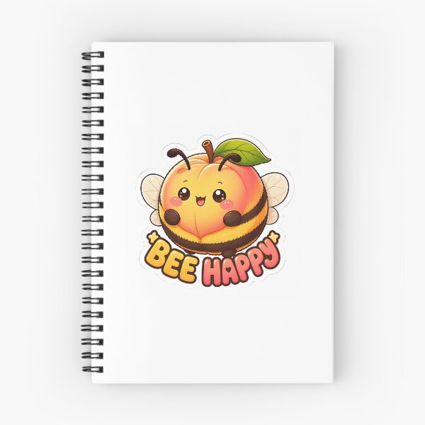 Item preview, Kawaii Peach Bee Happy Cute Fruit Pun designed and sold by RareVisuals.