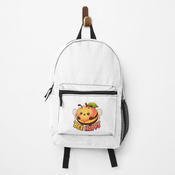 Item preview, Kawaii Peach Bee Happy Cute Fruit Pun designed and sold by RareVisuals.