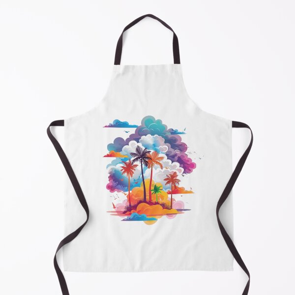 Item preview, Tropical Paradise with Colorful Clouds & Palm Trees | Dreamy Sunset Landscape designed and sold by Awarrie.