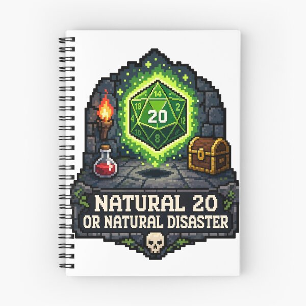 Item preview, Natural 20 or Natural Disaster – D20 Pixel Art RPG Design designed and sold by Arrow2025.