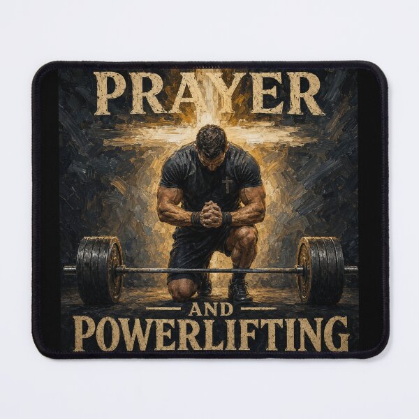Item preview, Prayer and Powerlifting Christian Gym Shirt | Faith & Fitness Barbell Design | Weightlifting Gift designed and sold by Obinne.