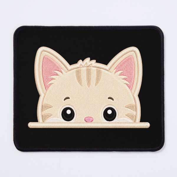 Item preview, Cute Baby Kitten Peek Embroidery Illustration designed and sold by ColorSplash123.