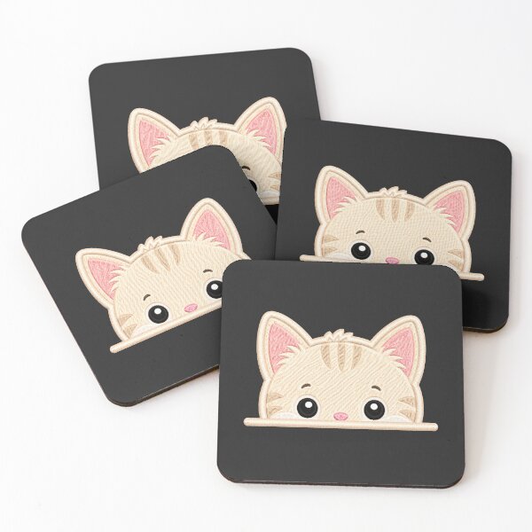 Item preview, Cute Baby Kitten Peek Embroidery Illustration designed and sold by ColorSplash123.